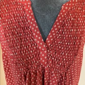 Lucky Brand Red Patterned Women's Top
